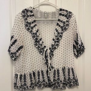 Zara embroidered top size M